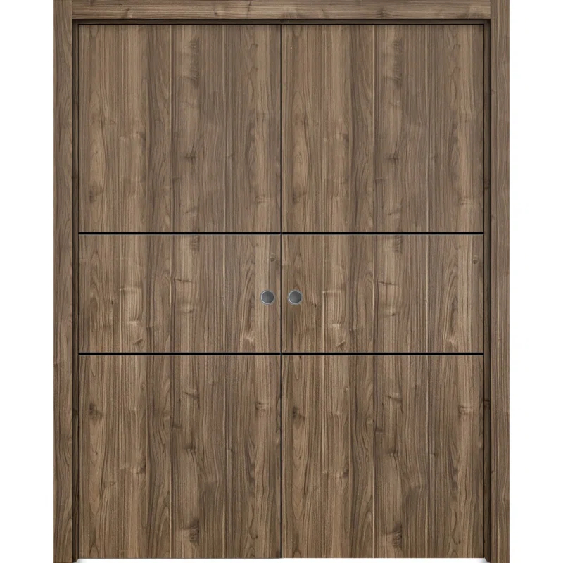 SARTODOORS Solid + Manufactured Wood Paneled French Doors