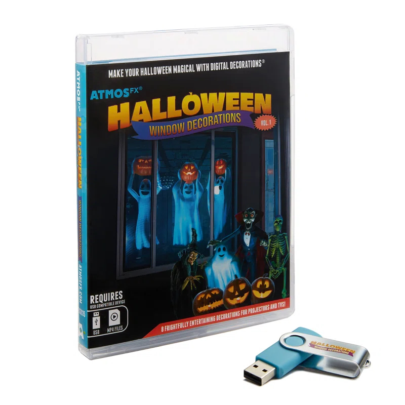 Holiscapes Halloween Digital Decoration on USB Includes 8 Atmosfx Video Effects For Halloween