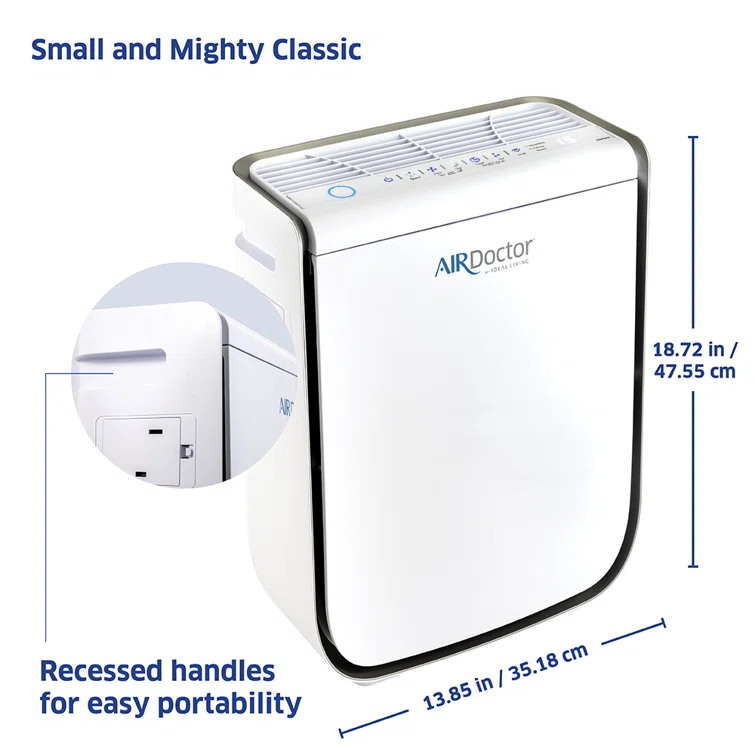 Air Doctor AIRDOCTOR 2000i Smart Purifier Small & Medium rooms 3-Stage Filtration Pre-Filter UltraHEPA Carbon
