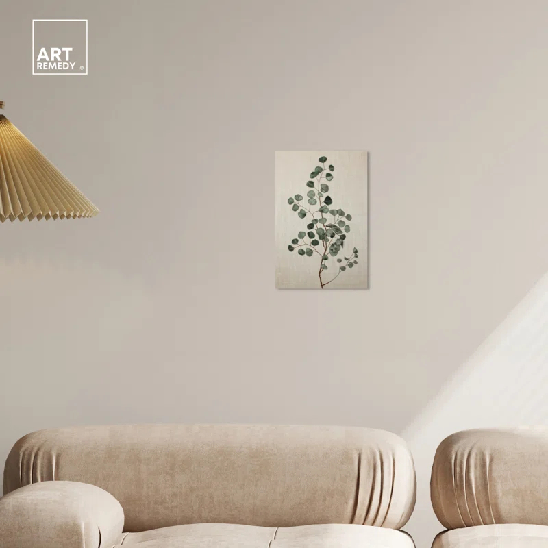 Art Remedy Eucalyptus Embroidery II Botanical Art Prints Wall Art by Art Remedy