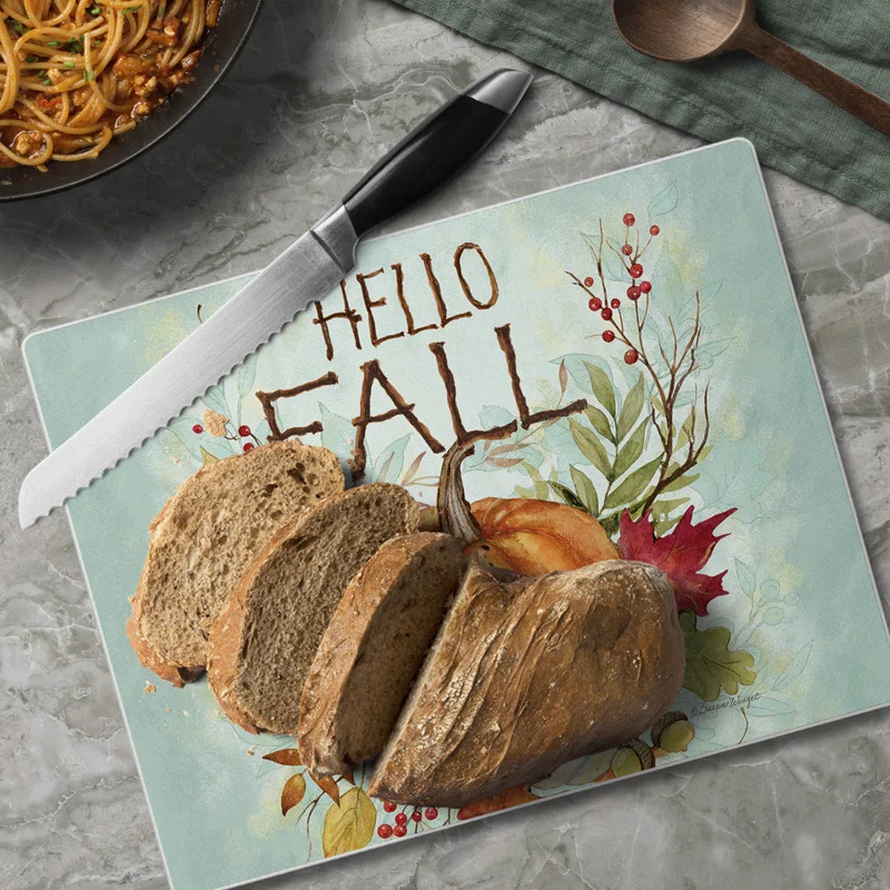 CounterArt CounterArt Harvest Blessings 3mm Glass Cutting Board 10” x 8”