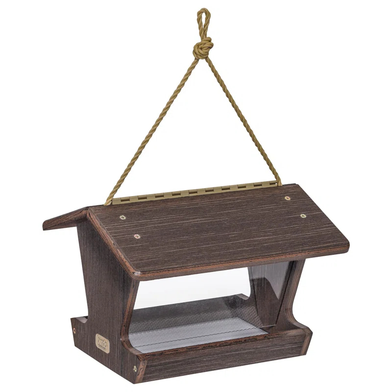 Birds Choice Hopper Bird Feeder Spruce Creek Collection in Brazilian Walnut Recycled Plastic
