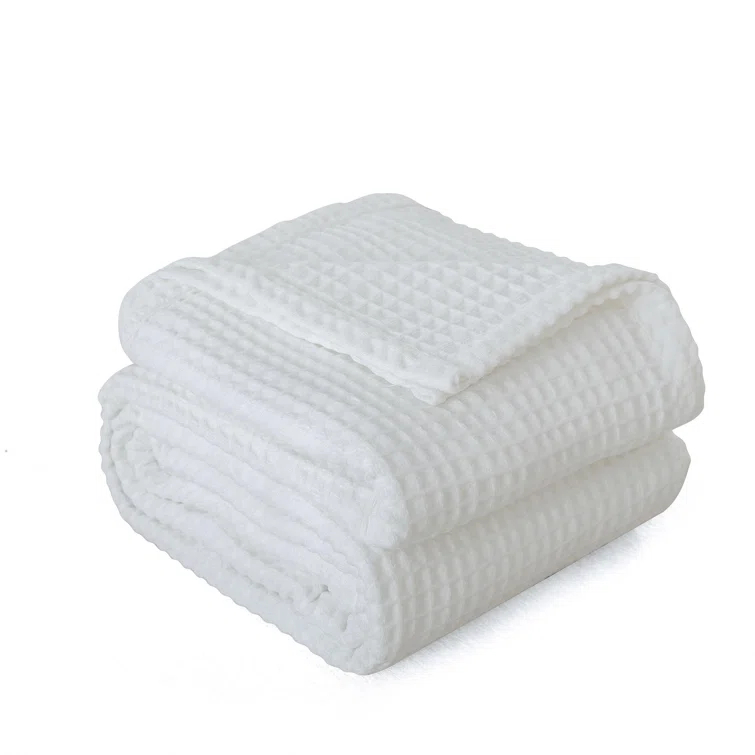 MeadowPark Fluffy Waffle Weave Polyester Chenille Bed Blanket