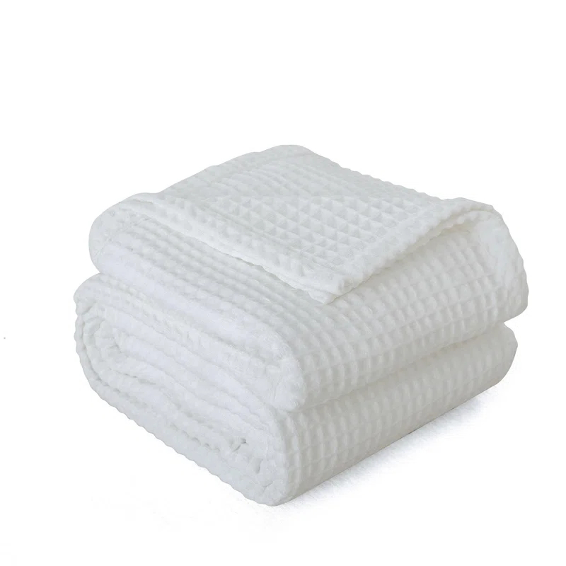 MeadowPark Fluffy Waffle Weave Polyester Chenille Bed Blanket