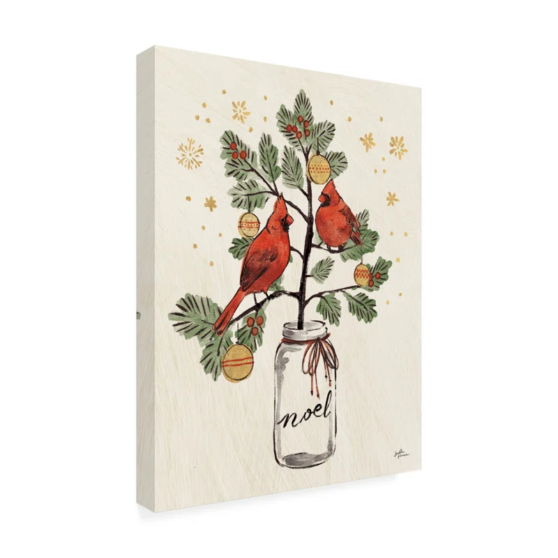 The Holiday Aisle® " Christmas Lovebirds XIV Noel " by Janelle Penner