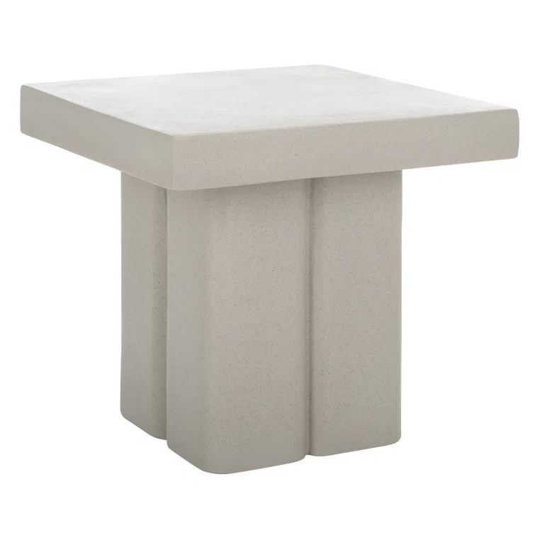 Terracotta Magnesium Oxide Square Block Accent Table