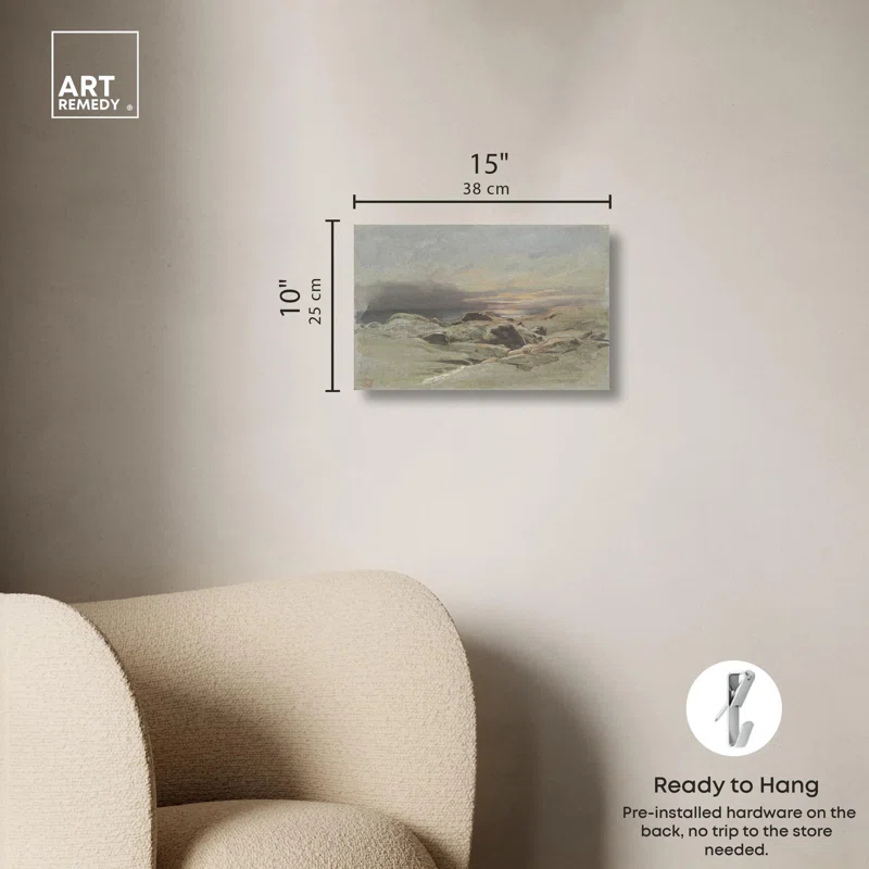 Art Remedy Sunset Rocky Coastline Canvas Coastal Classic Art by Art Remedy