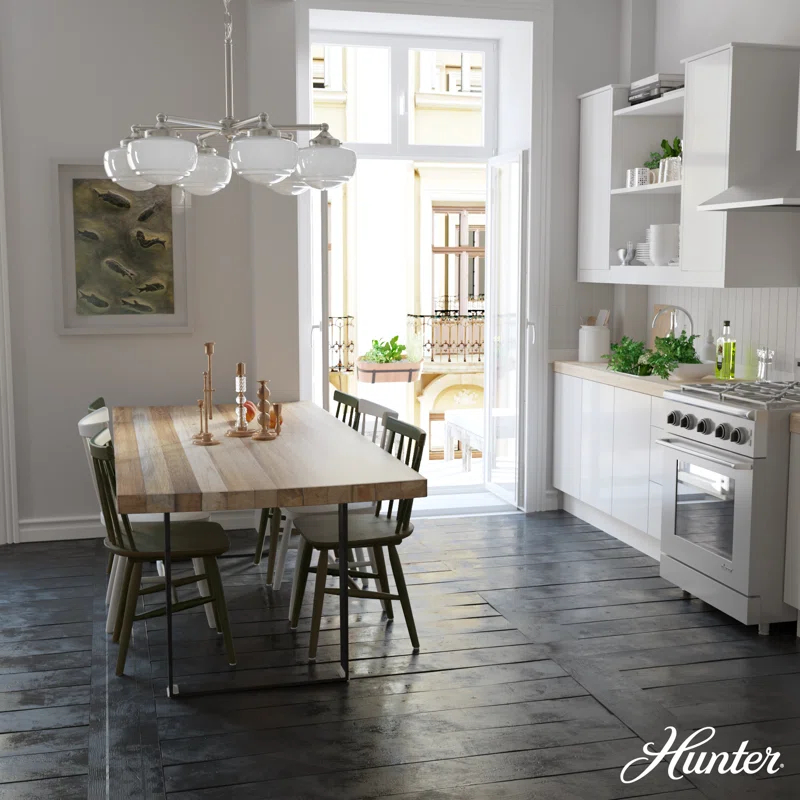 Hunter Fan Hunter Saddle Creek 6 Light Chandelier Ceiling Light Fixture