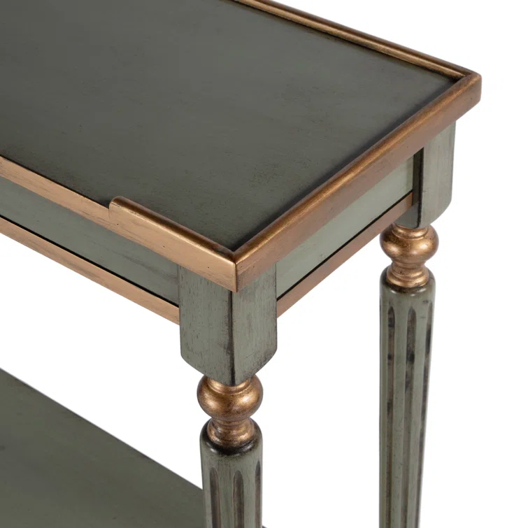 Aubrey Royal Pastel Green Wood Console Table with Storage