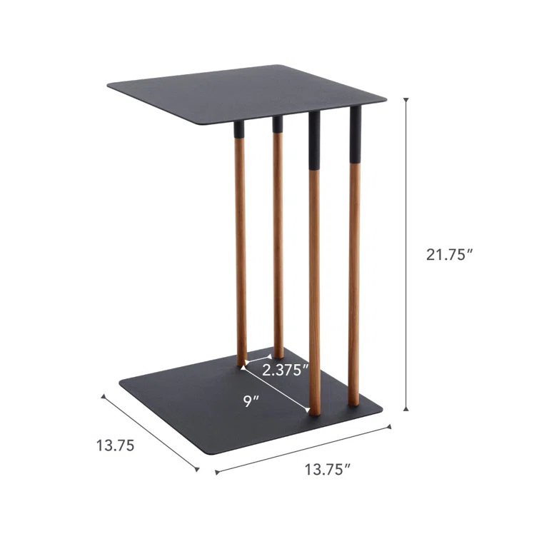 Plain Yamazaki Home Steel + Wood Sofa C Table End Table Coffee Tray, Bedside Or Living Room