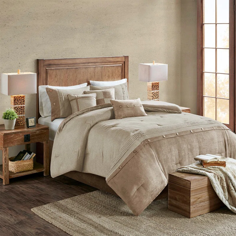 Madison Park Boone 7 Piece Faux Suede Comforter Set