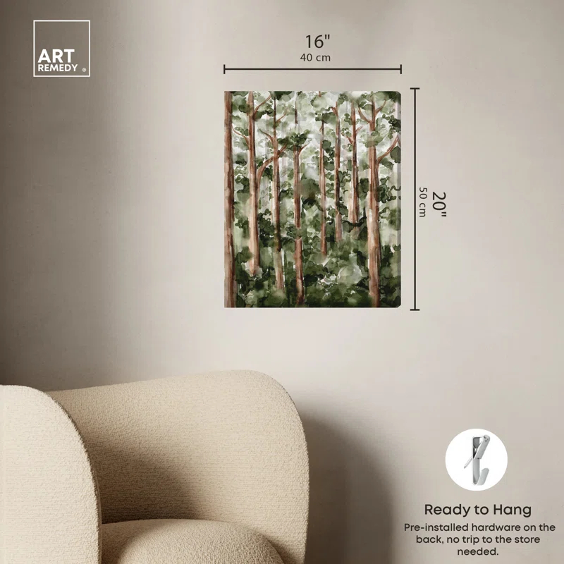 Art Remedy Art Remedy Wildy Forest Framed Landscape Watercolor Style 56937