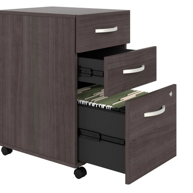 Bush Business Furniture Studio C Executive Office Desk with Mobile File Cabinet