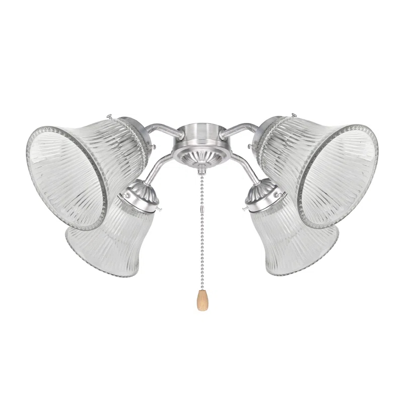 Aspen Creative Corporation 4.5'' H Glass Bell Ceiling Fan Fitter Shade (Set of 4)