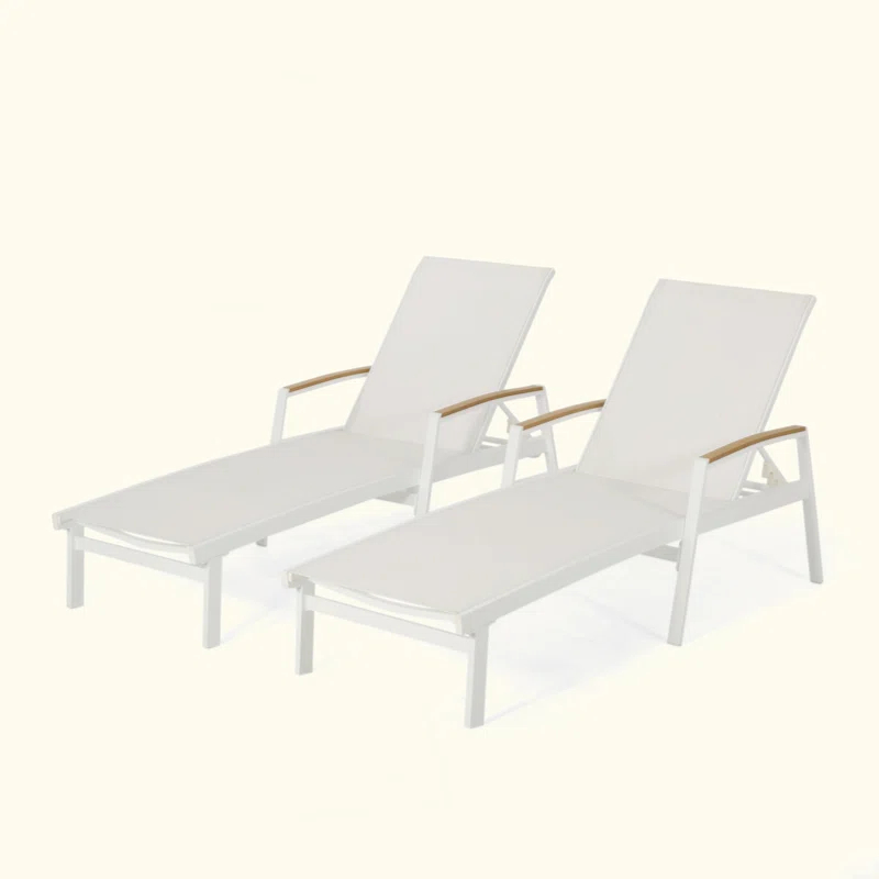 Arlmont & Co. Stylish And Comfortable Outdoor Chaise Lounges For Relaxing Moments, 2Pcs