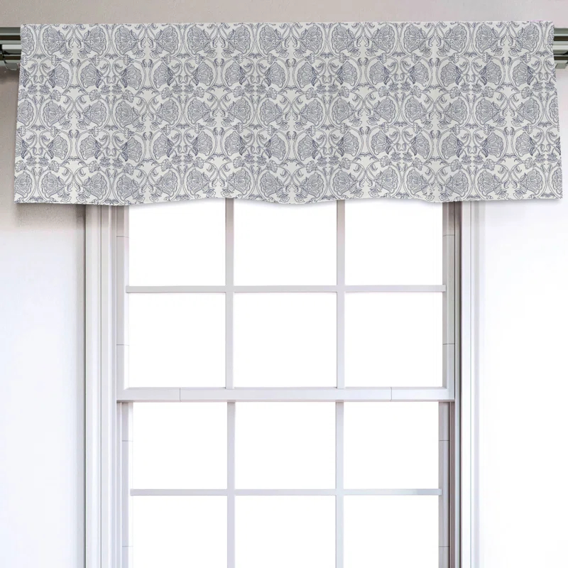 Ambesonne Floral Sateen Ruffled 54'' W Window Valance in