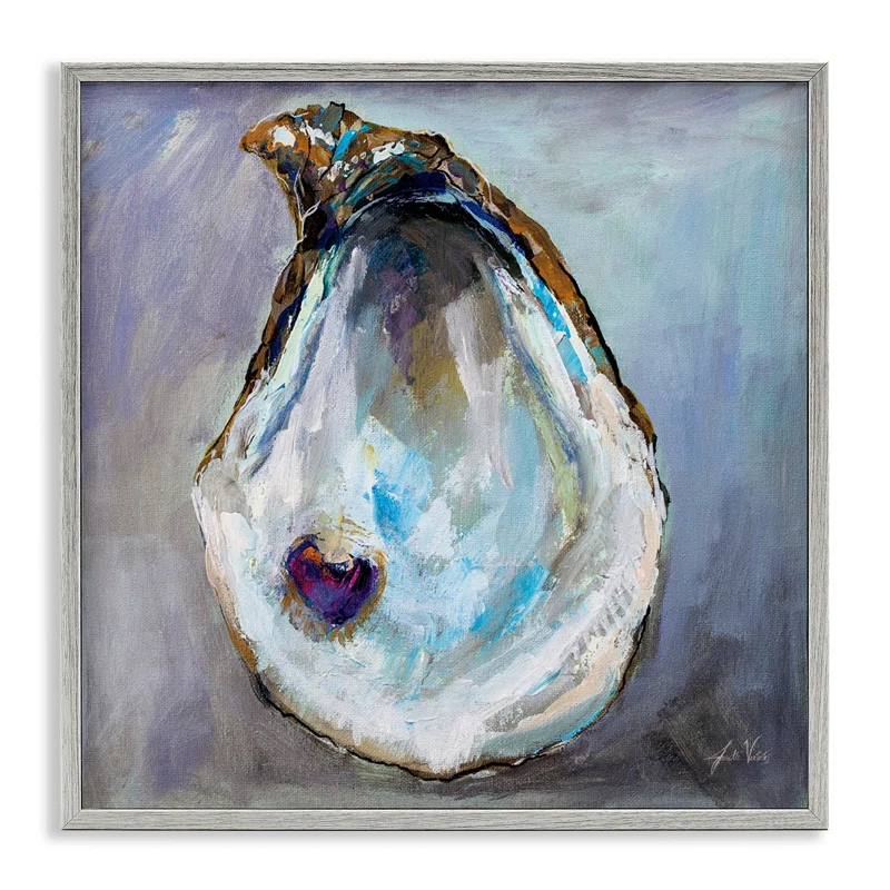 Stupell Industries " Oyster Shell With Pearl " by Jeanette Vertentes Painting Print