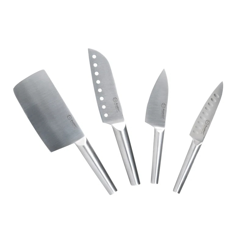 BergHOFF BergHOFF International Straight 4pc Stainless Steel Santoku Knife Set