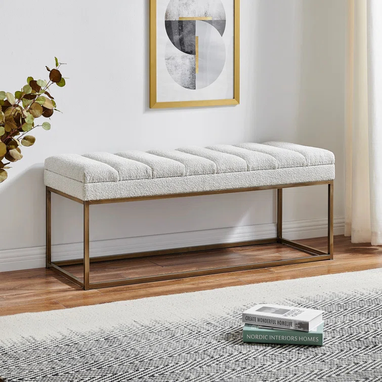 Everly Quinn Georgenia Polyester Upholstered Bench