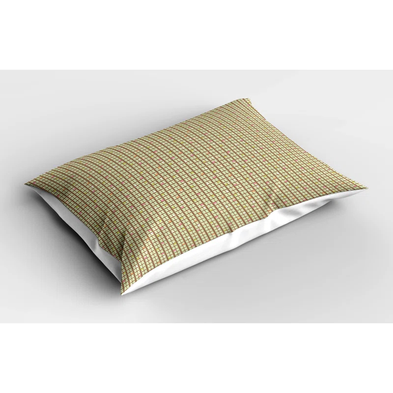 Ambesonne Brown and Green Pillow Sham 2 Pack Colorful Details 36"x20" Umber Pale Green