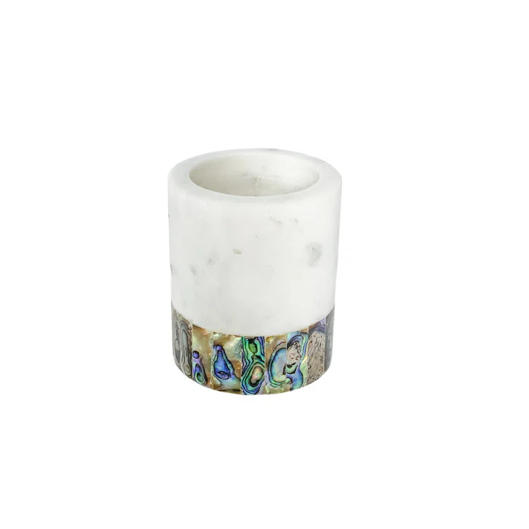 Anaya Mother Of Pearl Marble Eucalyptus Scented Votive Candle