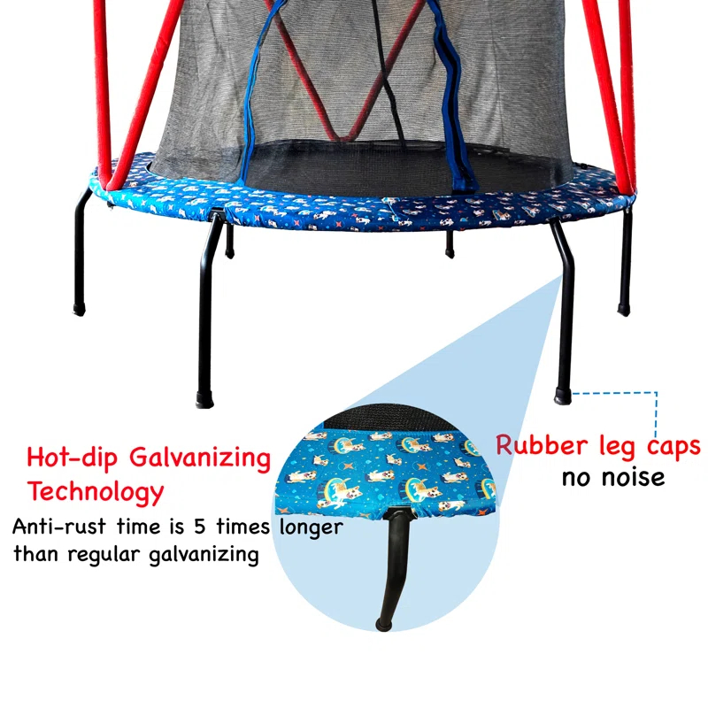 Ceballos 66'' Trampoline For Kids Toddler Indoor Outdoor Small Trampolines For Baby With Heighten Net No-Gap Design For Kids