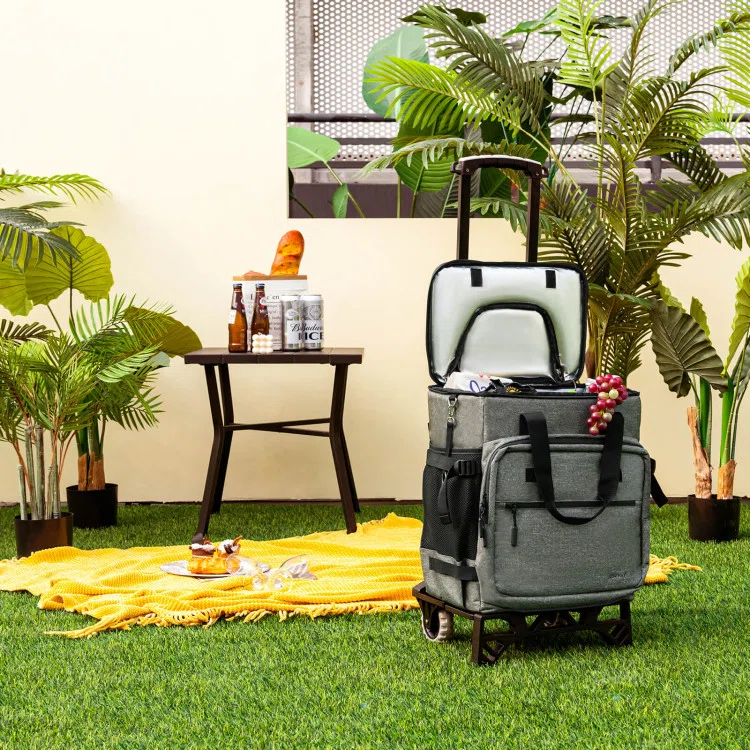 CasaCore 50-Can Large Leakproof Rolling Cooler with Detachable Bottom Plate