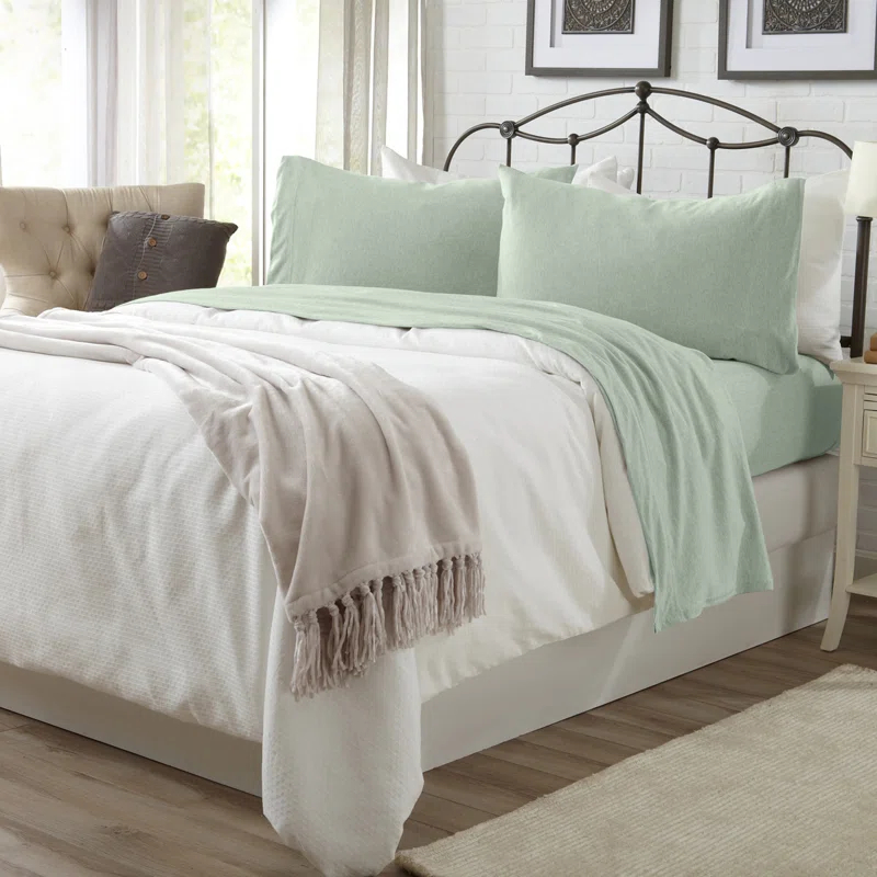 FreshFolds Cotton Blend Jersey Knit Super Soft Sheet Set