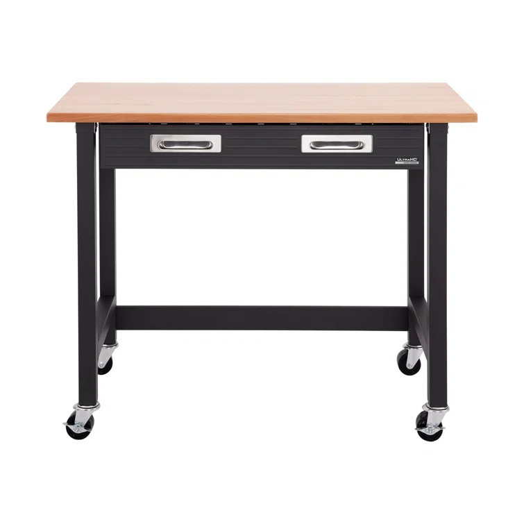 UltraHD® Seville Classics UltraHD 48" W Wood Top Workbench with Wheels
