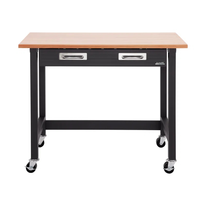 UltraHD® Seville Classics UltraHD 48" W Wood Top Workbench with Wheels