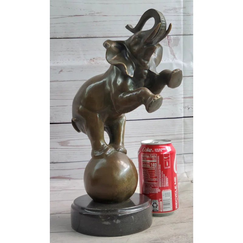 Bungalow Rose Arosh Bronze Sculpture Statue Figure Circus Elephant Balancing On Ball