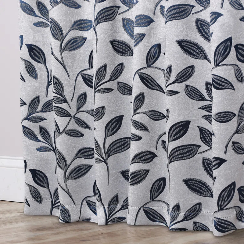 Modern Bohemian Leaves Polyester Machine Washable Room Darkening Blackout Curtains by Superior (Set of 2)