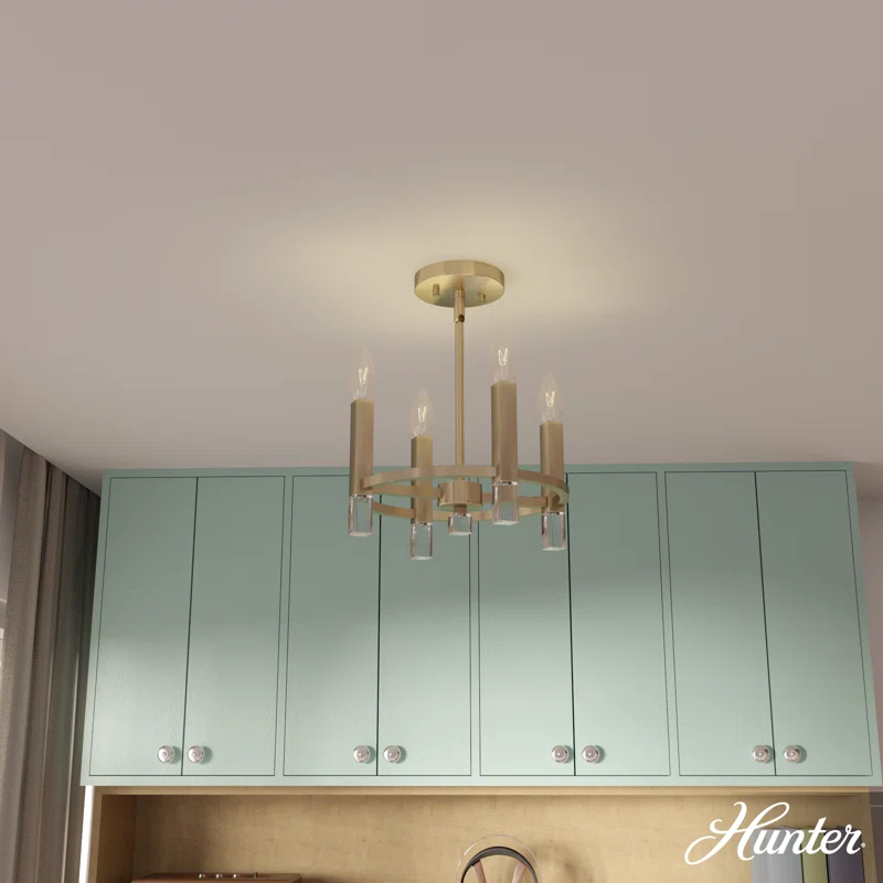 Hunter Fan Hunter Sunjai 4 Light Semi-Flush Ceiling Light Fixture