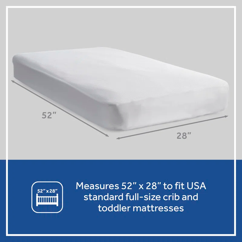 Sealy Baby Sealy Baby FreshFlow Breathable Waterproof Fitted Baby Crib Mattress Protector Pad, Crib Mattress Pad Topper, 52" x 28" - White