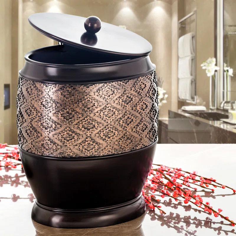 Creative Scents Dublin Resin Manual Lift Waste Basket
