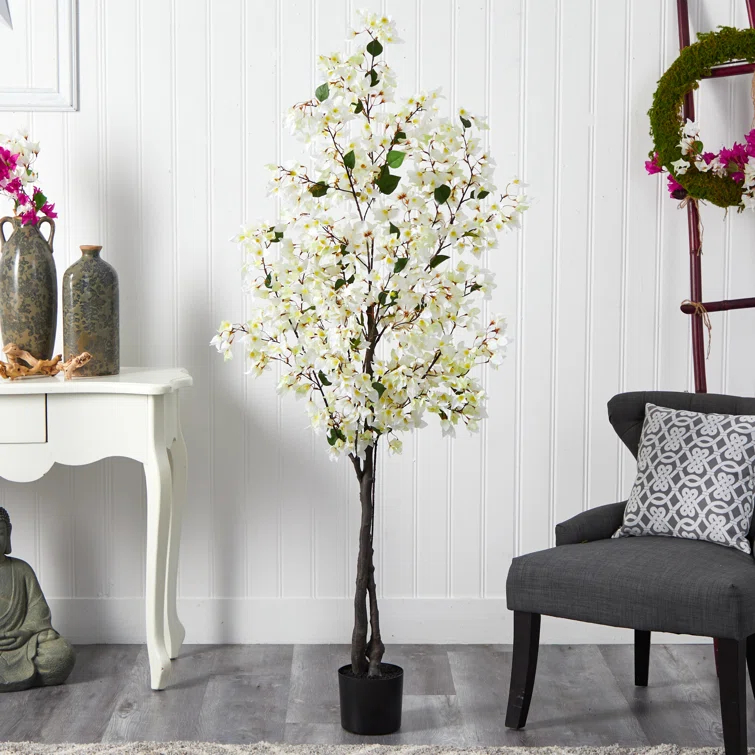 Primrue Faux Flowering Tree in Planter