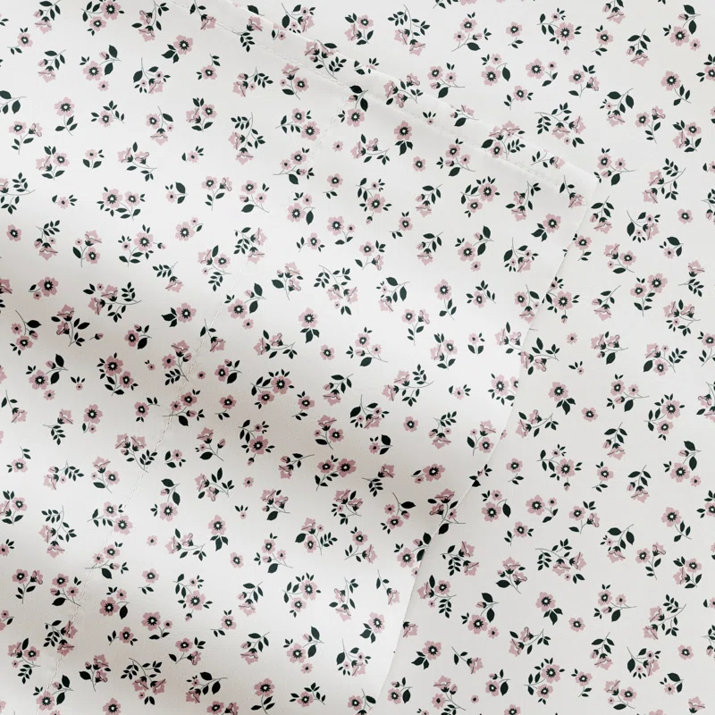4 Piece Sheet Set Patterned Microfiber Ultra Soft Bedding in Floral Dream