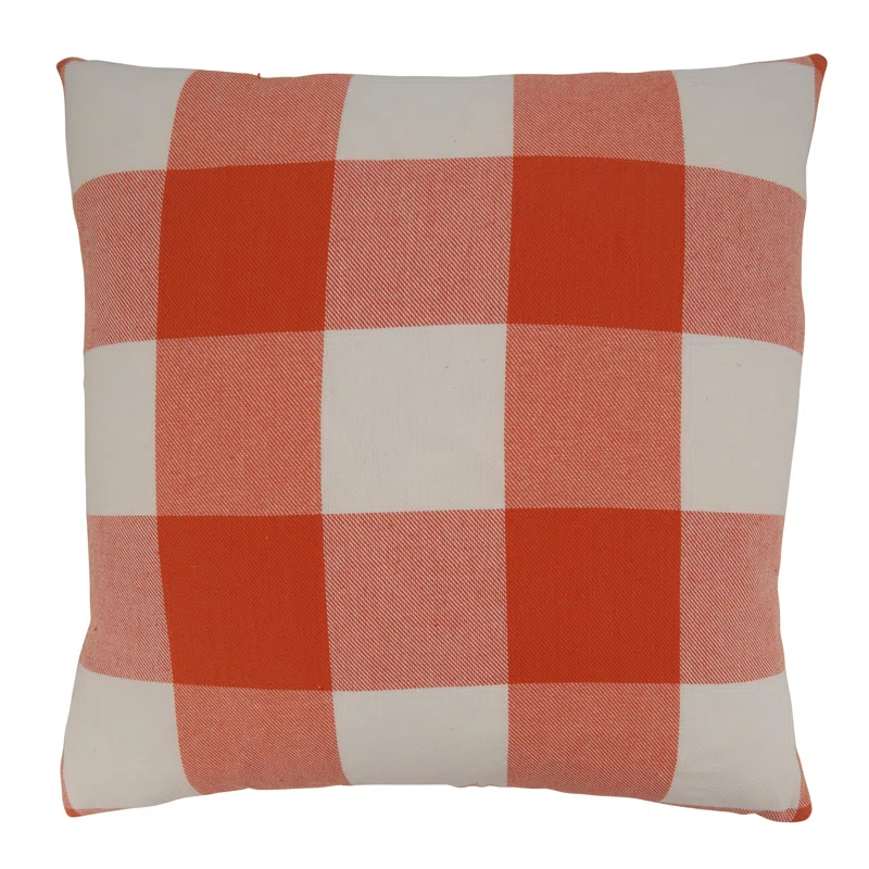 Saro Birmingham Collection Plaid Cotton Reversible Throw Pillow