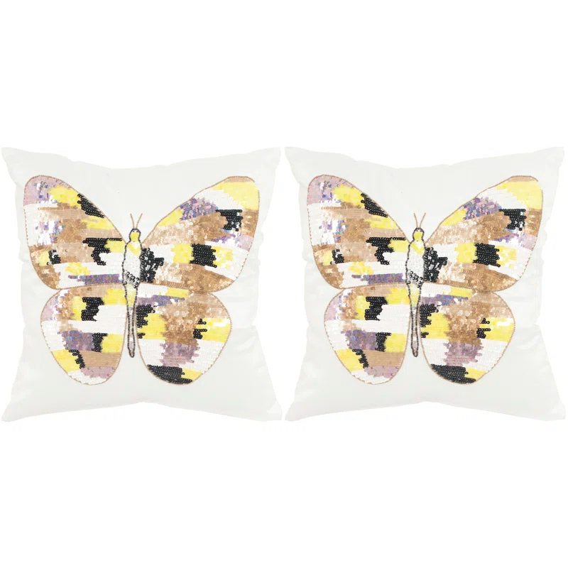 Safavieh Embroidered Feather Throw Pillow (Set of 2)