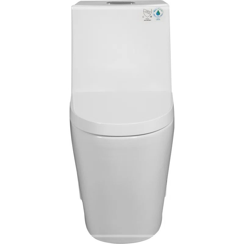 One-Piece Toilet, 1.1/1.60 GPF Water-Efficient Dual-Flush Elongated Comfort Height Floor Mounted, Standard-Size Toilet With Soft Closing Seat Included