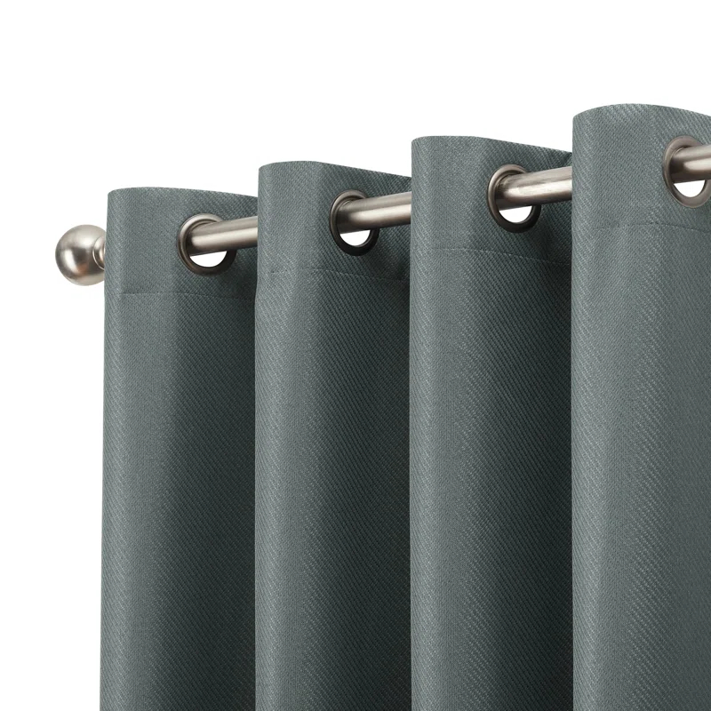 Nautica Synthetic Solid Color Blackout Thermal Rod Pocket Curtain Panels (Set of 2)