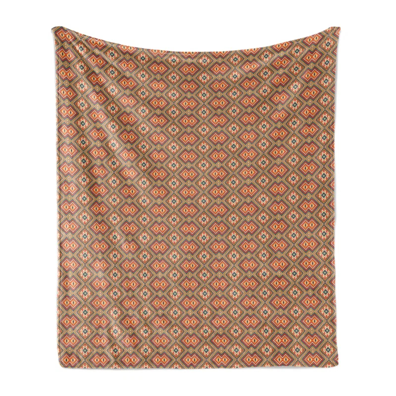 Ambesonne Ambesonne Ethnic Fleece Throw Blanket Mexican Heritage Motifs Multicolor