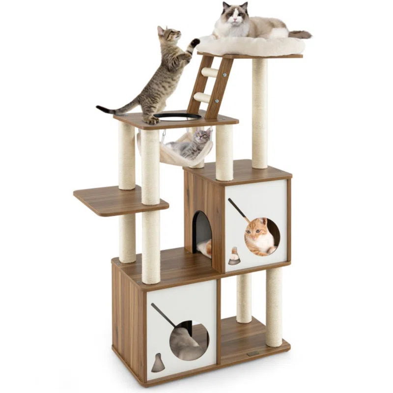 Tucker Murphy Pet™ 57 Inch Cat Tree Tower Multi-Level Activity Center With Scratching Posts