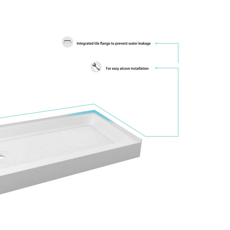 Laredo 60'' W 32'' D Rectangular Single Shower Base