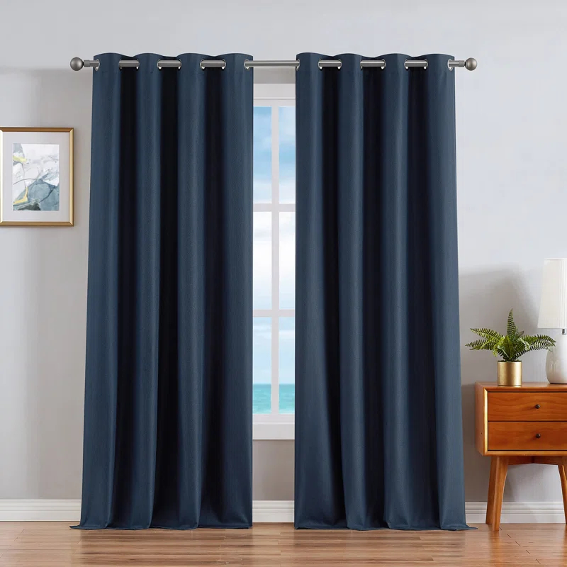 Nautica Nautica Synthetic Solid Color Blackout Thermal Rod Pocket Curtain Panels (Set of 2)
