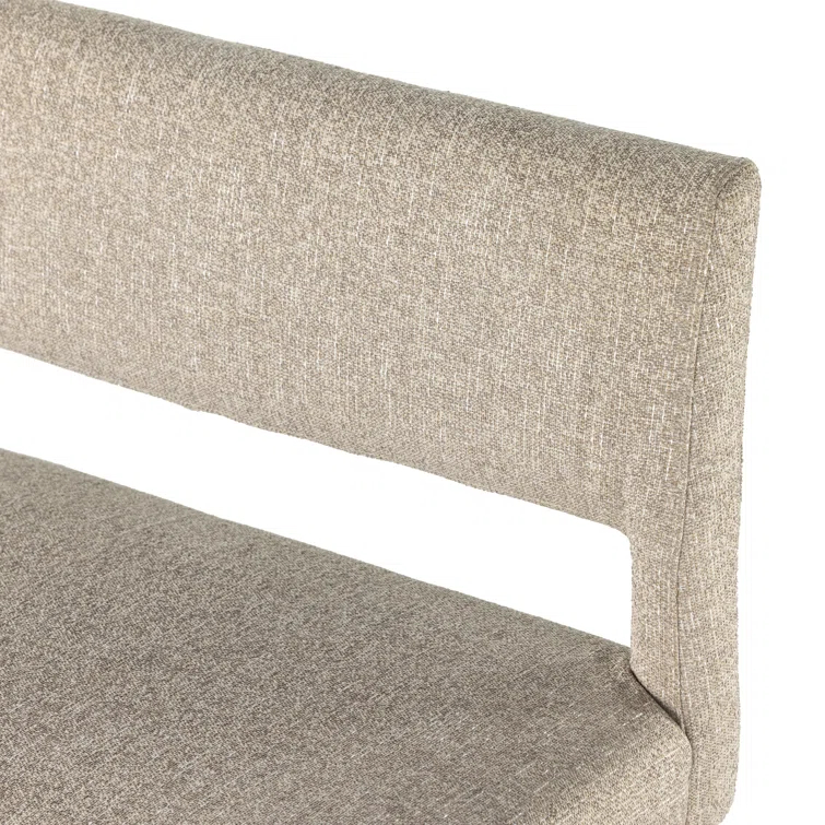 Joseph Gray Upholstered Dining Bench with Nettlewood Legs