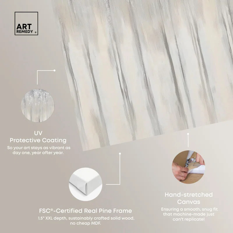 Art Remedy Scratched Sepia Canvas Minimalist Abstract by Art Remedy