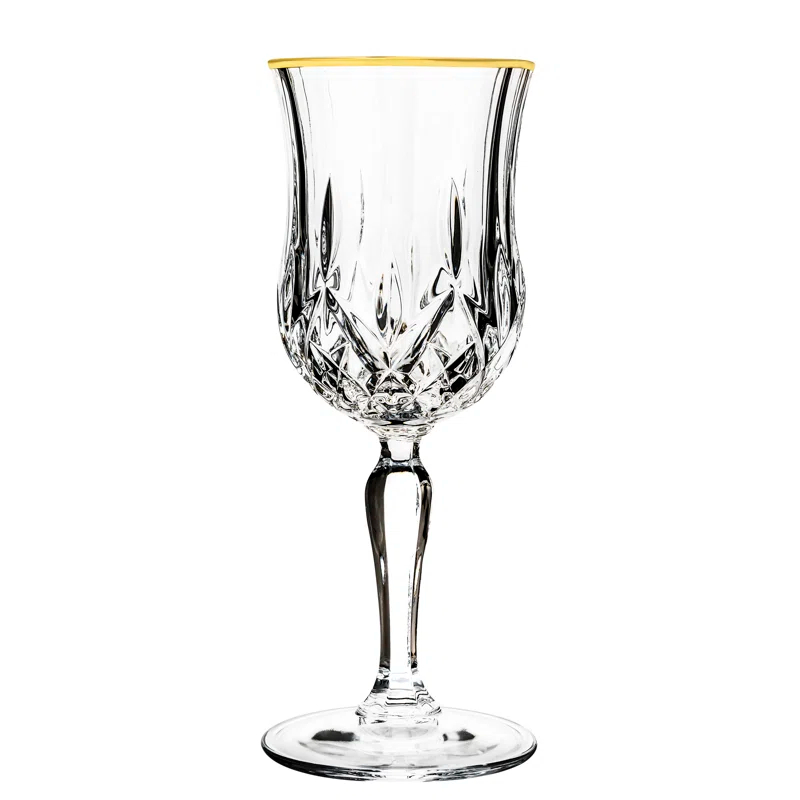 Lorren Home Trends Opera 8oz. Crystal Wine Glass Set (Set of 4)