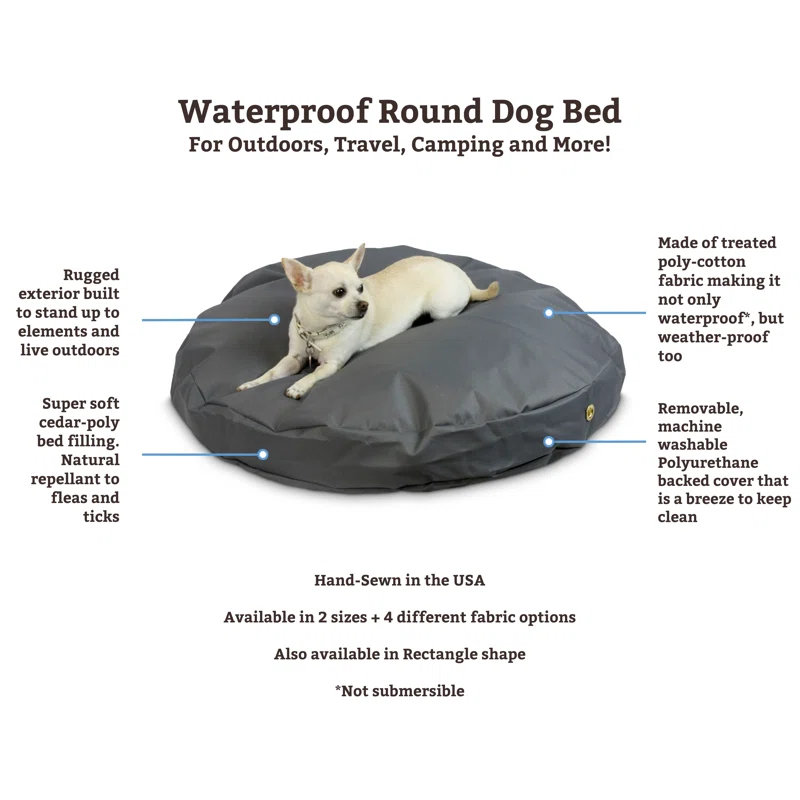 Snoozer Waterproof Rectangle Indoor/Outdoor Dog Bed