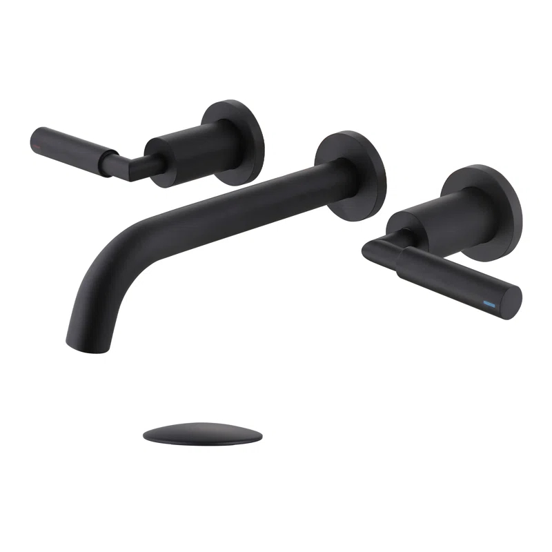 10.08" Widespread Bathroom Faucet 3 Hole, 2-handle Bathroom Sink Faucet with Drain Assembly